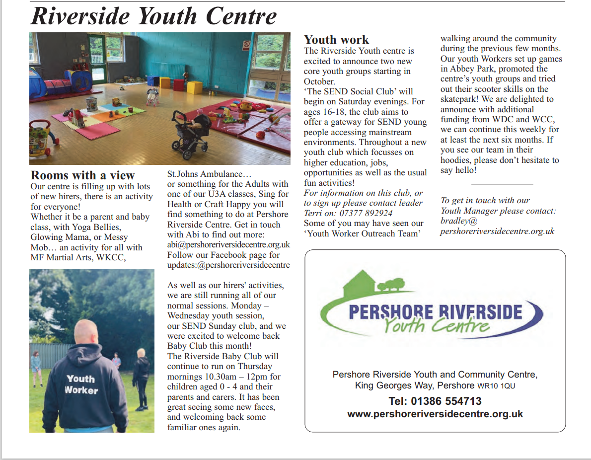 Youth Club for 13-17s - Pershore Riverside Centre